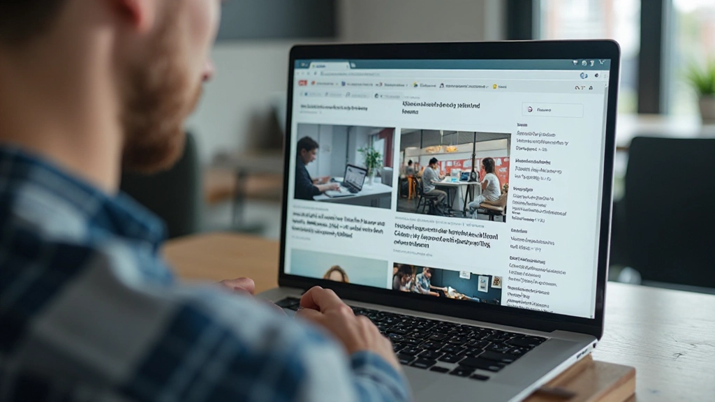 Laptop scherm met Nederlandse nieuwswebsite open met krantenartikelen zichtbaar