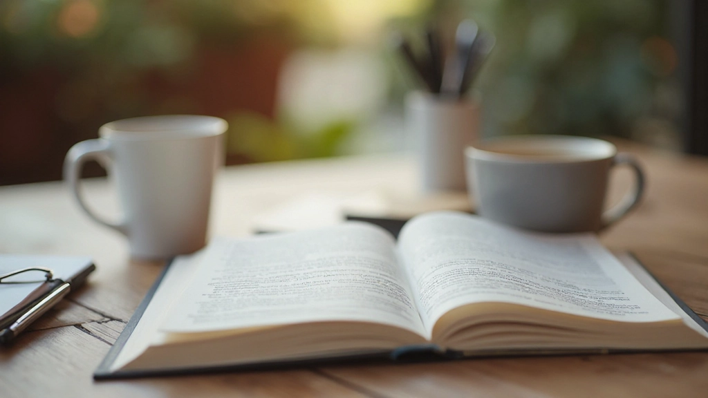 Nederlands boek met onderwijsmateriaal op moderne lessenaar met warme verlichting en groene plant